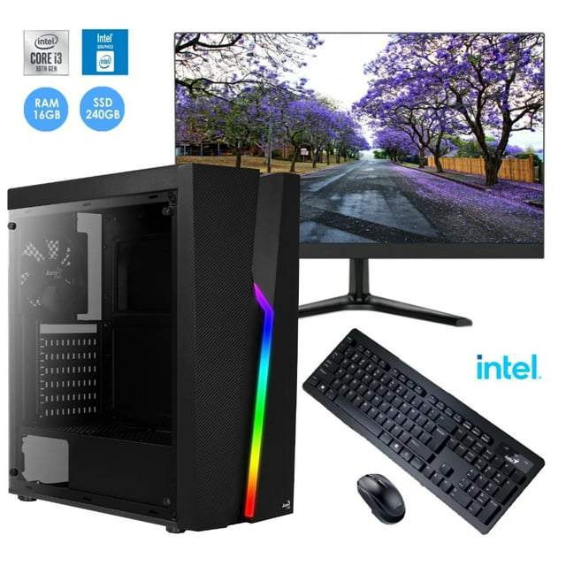 Computadora PC i3 10100 Intel RAM 16GB SSD 240GB 500W 80+ monitor 21.5" FULL HD