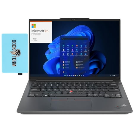 Lenovo ThinkPad E14 G5 Business Laptop (Intel i7-1355U 10-Core, 14.0in 60 Hz Wide UXGA (1920x1200), Intel Iris Xe, 16GB RAM, Win 11 Pro) with Microsoft 365 Personal , Dockztorm Hub