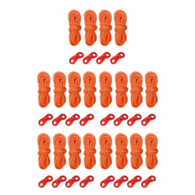 Maytalsory Cordon Réfléchissant de Sécurité pour Tente de Camping Expérience de Camping Sécurisée Cordes de Tente Réfléchissantes Robustes orange Ensemble de 5