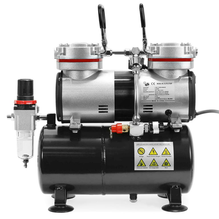 Professional Tool Mini Oil-less Air Compressor With Tank 1/5 Hp Piston  Airbrush Compressor Spraying