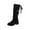 Black, variant on SKIYLEVZ Knee-High Boots for Women Everyday Style Waterproof Winter Booties Pair with Dresses and Skirts​​ Figure-Flattering Fashion Statement Faux Leather Boots