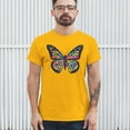 thumbnail image 3 of Tee Hunt Colorful Neon Butterfly T-Shirt Dean Russo Beautiful Nature Men's Tee, Yellow, Small, 3 of 5