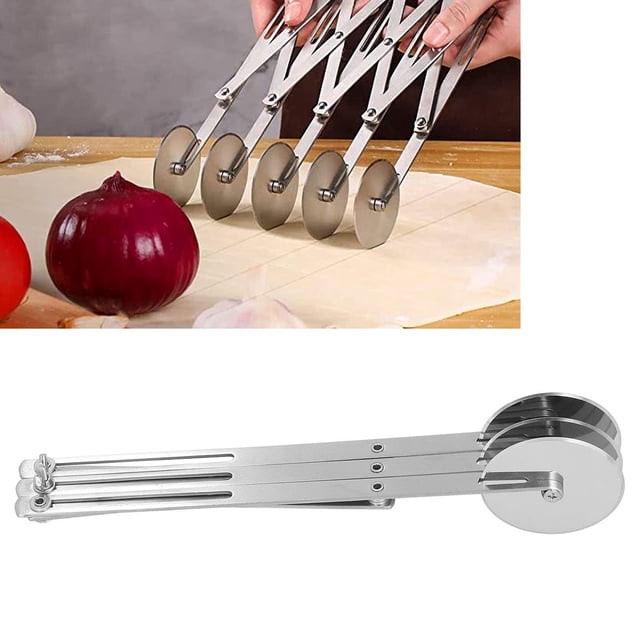 Xuewenshw Wheel Cutter Expandable Pizza Cutter Stainless Steel Dough Cutter Portability Ravioli Cutter Pasta Cutter Baking Cutter Roller Cookie Japanese Kitchenware