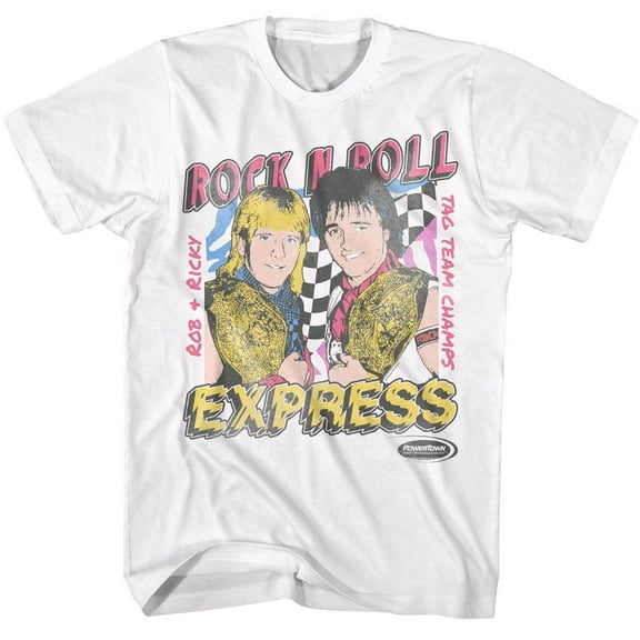 Powertown Rock n Roll Express Men's T Shirt (White, AdultL)