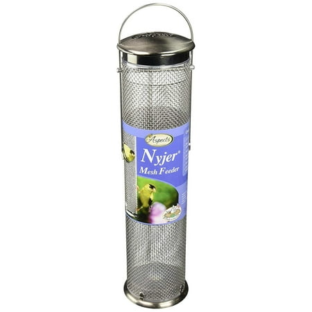 - Nyjer Seed Mesh Wire Finch Bird Feeder, Brushed Nickel,Medium, Brushed nickel mesh bird feeder designed for nyjer seeds, though sunflower chips and other small seeds.., By Aspects