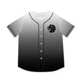 thumbnail image 5 of Seven Lions Merch Gray Gradient Baseball Jersey Men/Women Casual Thin button Baseball uniform Oil Slick Custom Baseball Jersey, 5 of 7