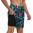 thumbnail image 2 of Naloa Christmas Print Men Swim Trunks with Compression Liner ,Board Shorts,Men's Swim Shorts with Drawstring and Elastic Waistband-XX-Large, 2 of 6