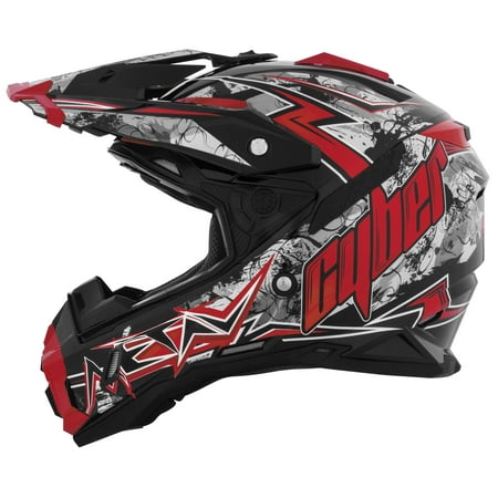 Cyber Face Helmet - Cyber Helmets Xlux 28 Lightning Blk/Red Xl Ux28-4-Bkred-Xl New