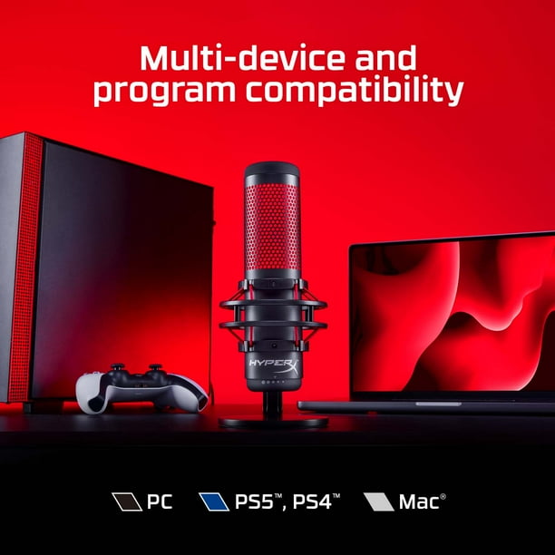 HyperX QuadCast - USB Gaming Microphone for PC, PS4, PS5, Mac with