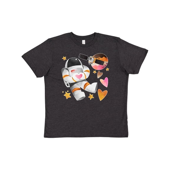 Inktastic Astronaut Valentine Outer Space Hearts Youth T-Shirt