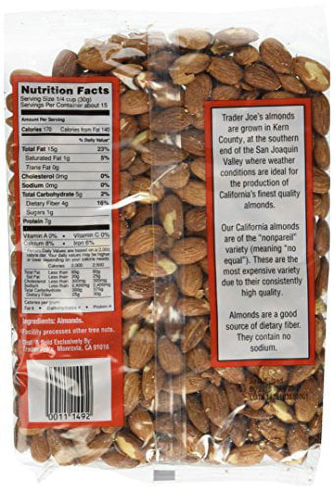 Trader Joe’s Dry Roasted and Unsalted Almonds - 1lb (2 - Pack)
