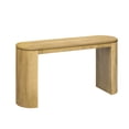 thumbnail image 3 of Elegant Curved Console Table With Vertical Stripe Adornment - Spacious Pine Tabletop For Various Rooms Construction & Effortless Assembly Modern Elevation Surface Bedroom, Entryway Easy To Assemble, 3 of 5