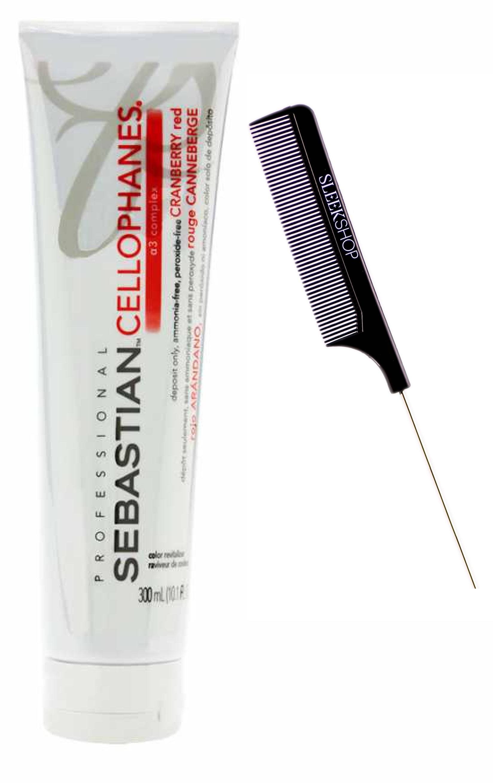 Sebastian CELLOPHANES, Hair Color Revitalizer A3 Complex Conditioner,  Deposit Only, Ammonia-Free, Peroxide-Free (w/ Sleek Comb) Sebastion  Haircolor Dye (CHOCOLATE BROWN  oz / 300 ml) 