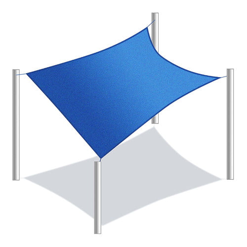 ALEKO Waterproof Sun Shade Sail - Square - 18 x 18 Feet - Blue