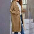 thumbnail image 7 of Baqcunre Womens Jacket Women's Autumn And Winter Solid Color Fashionable Thin Lapel Long Woolen Coat Casual Cardigan Womens Coats Fall Outfits Coffee L, 7 of 7