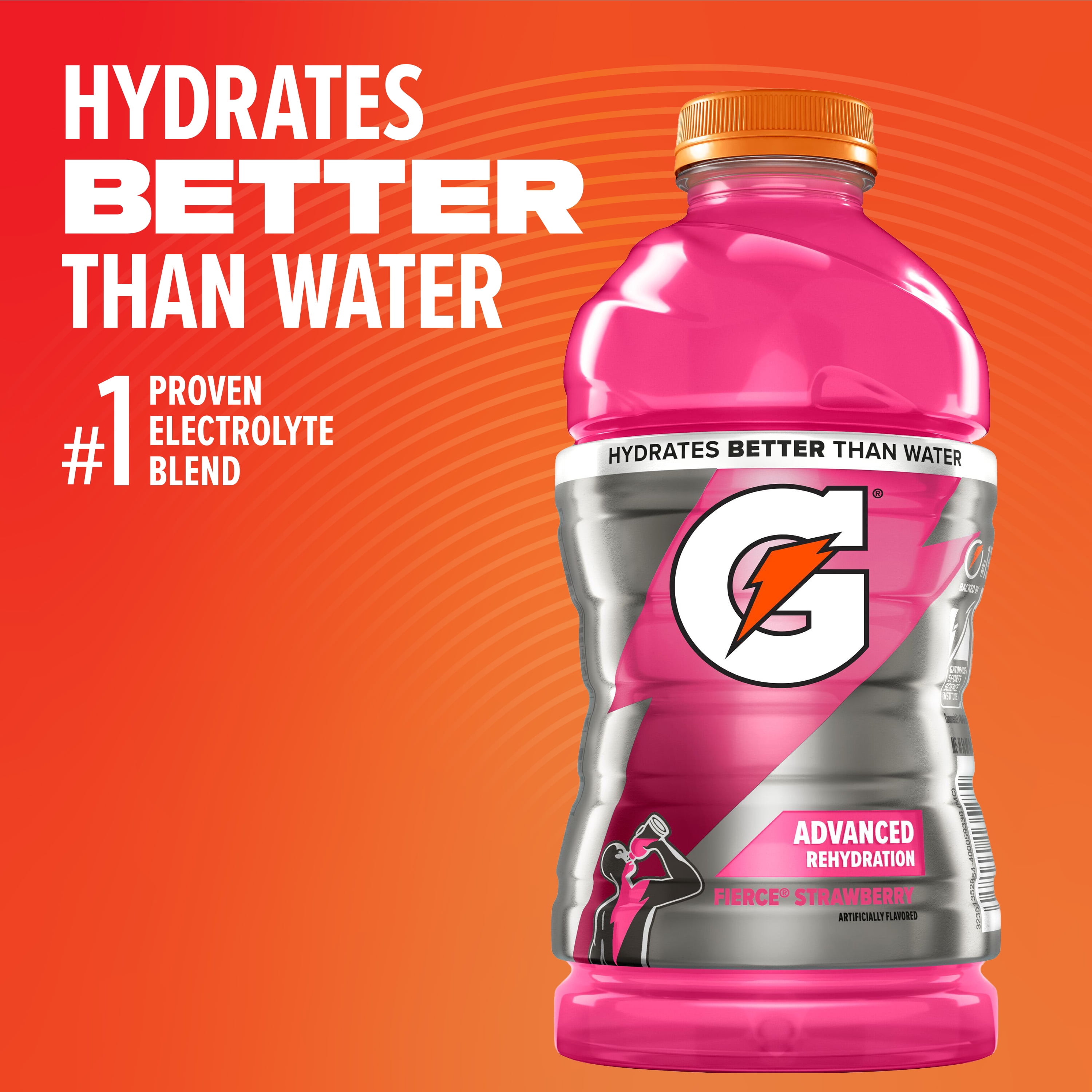 Gatorade Fierce Thirst Quencher Strawberry Sports Drink, 28 fl oz, 1 Count Bottle