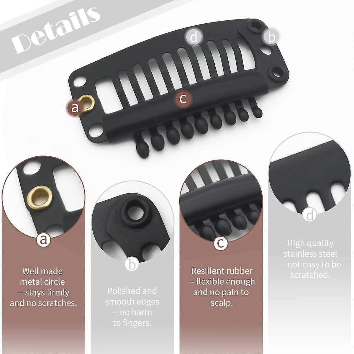 Wig Clips, 9 Teeth Small Snap Comb Wig Clips, Clips For Wig, Hair Extension Clips, Wig Accessories Clips, 30 Pack