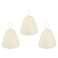 thumbnail image 3 of Toyvian 3-Pack Foldable White Felt Sauna Hats Heat Insulation Caps Reusable Bath Shower Covers for Spa, 3 of 8