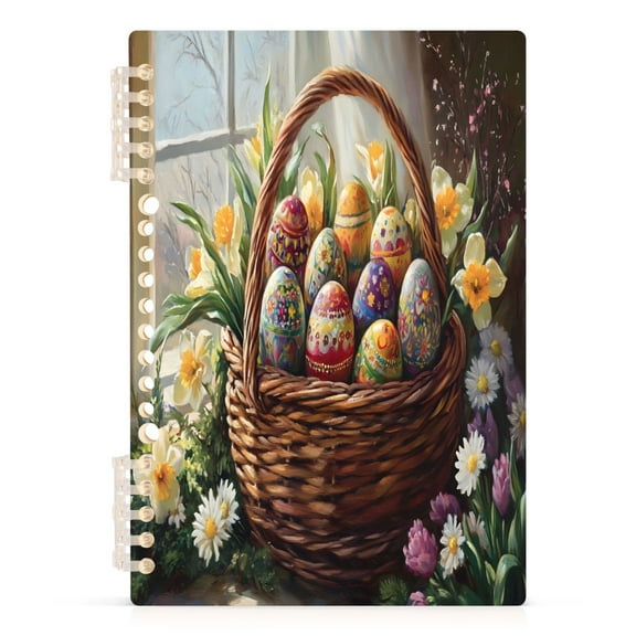 Easter Egg Flower Notebooks 1-subject Journal 60 Sheets A5 College Ruled Paper Detachable Ring 8.3"x5.7"