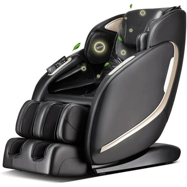 Easpearl Massage Chair Full Body Zero Gravity Shiatsu Massager with SL Track,Heat (Black)