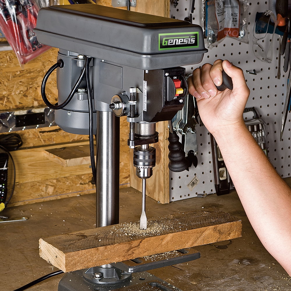 Genesis GDP805P 8 In. 5-Speed 2.6 Amp Drill Press with 1/2 In. Chuck & Tilt Table,