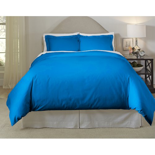 Pointehaven 410 Thread Count Brilliant Blue 100 Cotton Solid Sateen 3