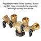 thumbnail image 2 of Adaptador de manguera de jardín Conectores de manguera de grifo de 4 vías Conector de riego Abanopi Distribuidor, 2 of 7