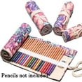 thumbnail image 2 of 24/36/72 Slots Pencil Wrap Pencil Rolls, Artist Colored Pencils Roll Up Bag Short Brushes Pouch Case Pencils Organizer for Drawing Coloring and Sketching (Black, 72slots), 2 of 8
