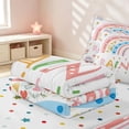 thumbnail image 5 of Erosebridal Kawaii Rainbow Print Zipper Queen Comforter Set with Fitted Sheet and 2 Pillowcases for Girls, Colorful Flower Zipper Bedding Set, Polka Dots Reversible, 5 of 7