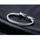 thumbnail image 5 of Brazalete vikingo de cable trenzado con cabeza de dragón de acero inoxidable para hombre Plata, 11 Feliz Sencillez, 5 of 5