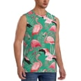 thumbnail image 2 of Fotbe Tropical Flamingo Men's Camiseta sin Mangas Estampada para Hombres, Playera Casual para Gimnasio, Entrenamiento, Playa-XX-Large, 2 of 7