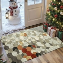 2x3 Entryway Rug Bathroom Rugs for Front Door Bedroom Kitchen, Washable Vintage Print Carpet, Floor Mat with Non Slip Backing