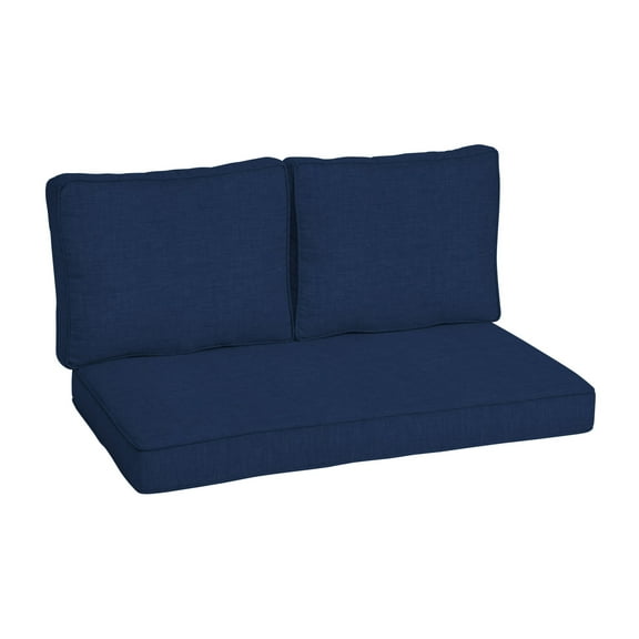 ARDEN Outdoor Loveseat Cushion Set, 46 x 26, Patio Cushion, Rain-Proof, Fade Resistant, Sapphire Blue Leala