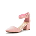 thumbnail image 1 of Zapatos DREAM PAIRS ANNEE Tacón Grueso de Gamuza Rosa Talla 11, 1 of 6