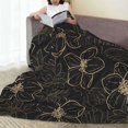 thumbnail image 3 of LNWH Golden Line Floral Texture Pattern Throw Blanket, Flannel Sofa Blankets for All Seasons, 50"x40", 3 of 8