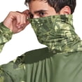 thumbnail image 4 of Men's Upf 50+ Fishing Hoodie Shirts UV Spf Long Sleeve Shirts with Mask CamouflageCooling Shirts Fishing Lightweight Blouses,Green M, 4 of 5
