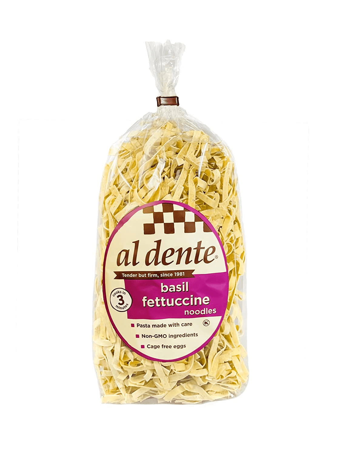 Al Dente Basil Fettuccine Pasta Enriched Noodles, 3Pack 12 oz. Bags