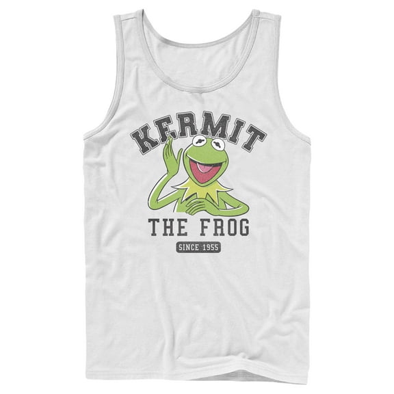 Men's The Muppets Kermit 1955 Collegiate  Tank Top White Small