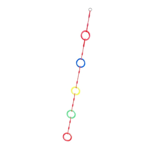 Cubra de escalada para niños Swing gimnástico para ejercicio de obstáculos Anillos de escalada de cuerda para el jardín de infantes internos al aire 5 anillos