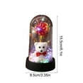thumbnail image 3 of VWRXBZ Rose Bear LED Night Light 6.1 Inch Valentine's Day Gift Romantic Preserved Flower in Glass Dome with Bow Decor for Bedroom Desktop Home Decor, 3 of 7