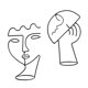 thumbnail image 1 of 2 Piezas Cara Escultura Decoración Escritorio Sombrero Soporte Soporte Ornamento, 1 of 8