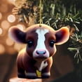 thumbnail image 4 of Adorno de árbol de Navidad Likrtyny Colgante creativo de coche de vaca de dibujos animados estilo E, 4 of 6