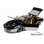 K.A.R.R. Black and Silver with Light Knight Rider (1982) TV Series Hollywood Rides Series 1/24 Diecast Model Car by Jada