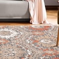 thumbnail image 6 of 7' X 9' Rust Floral Stain Resistant Area Rug, 6 of 8