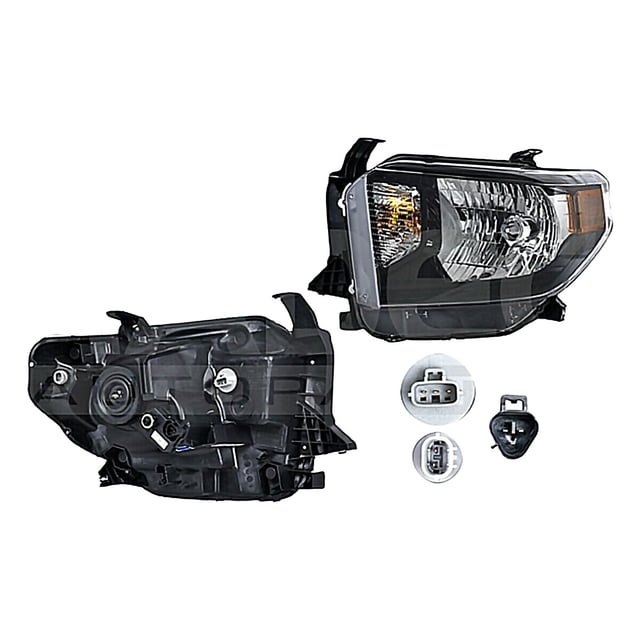 Faro Tundra 2014 A 2017 Toyota Izq Fdo Negro C/Motor DEPO .