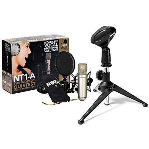 rode nt1a cardioid condenser microphone recording package with free