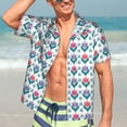 thumbnail image 4 of Uemuo Tulips Flowers Printed Regular Fit Short Sleeve Casual Hawaiian Shirt for Men,Aloha shirt,Tropical shirt,Floral print shirt,Vacation Beach shirt-XX-Large, 4 of 9