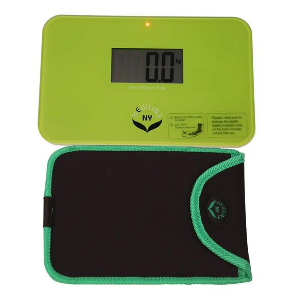 NewlineNY Step On Super Mini Smallest Travel Bathroom Scale with Trip Protection Sleeve: SBB0638SM-G multicolor