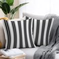 thumbnail image 2 of Throw Pillow Covers 18x18 Inch Set of 2, Black Striped Waterproof Outdoor Pillow Covers, Modern Thin Line Vertical Stripes Decorative Cushion Pillowcases for Couch, Sofa, Bed, Garden, Patio, 2 of 9