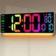 thumbnail image 1 of Reloj de pared digital ANSOPER de 16,5 pulgadas con 11 colores RGB, marrón, 1 of 9